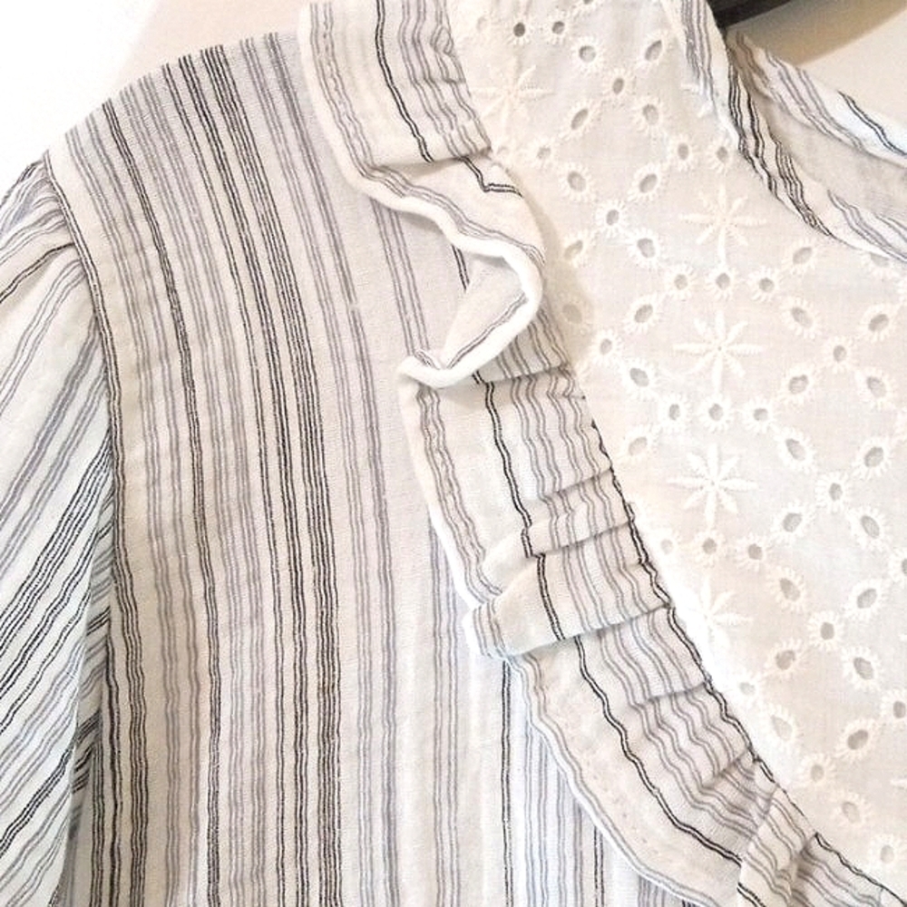 JESSICA SIMPSON GIRLS BLACK WHITE STRIPE BACK BUTTON DOWN DRESS SIZE 7-8 NWT - Picture 3 of 9